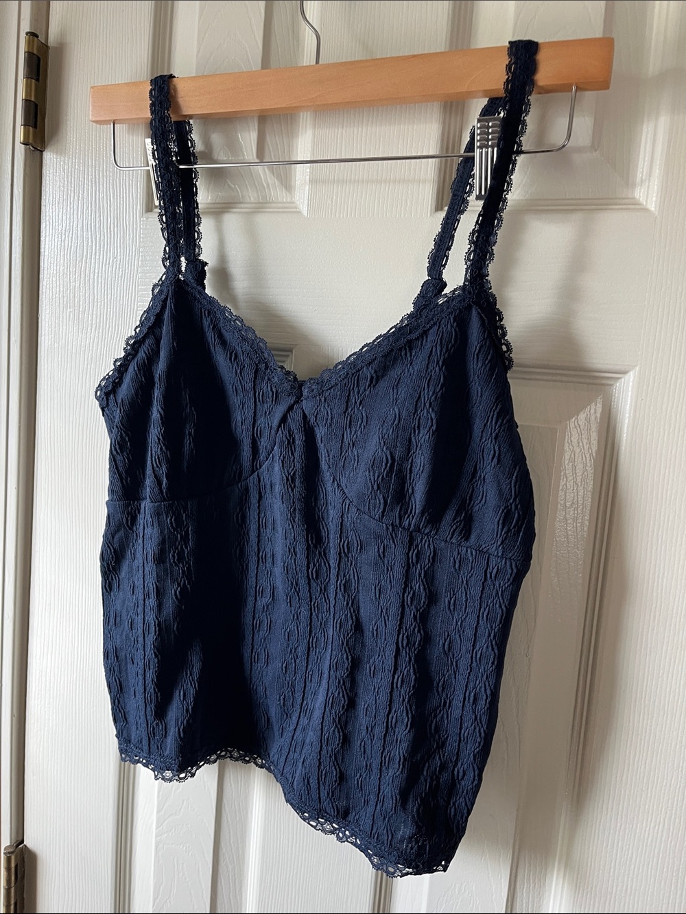 Women's Navy Lace-Trim Camisole Top